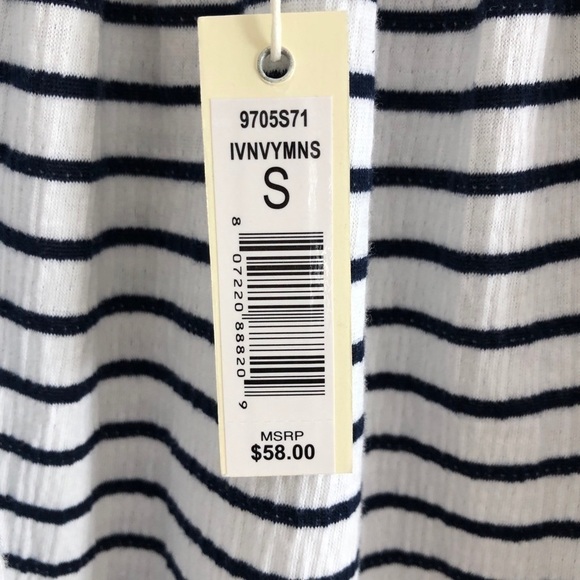 Max Studio navy and white striped sleeveless top. - Picture 5 of 7